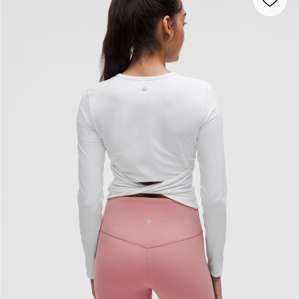 Lululemon All It Takes White Twist Back Long Sleeve Top Size 4